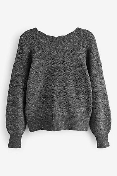 Next Wickelpullover Pailletten-Pullover mit Wickeldetail am Rücken (1-tlg) günstig online kaufen