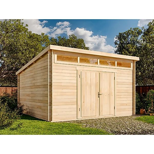 Alpholz Gartenhaus Maria-Viva28 Pultdach 449 cm x 427 cm Naturbelassen günstig online kaufen
