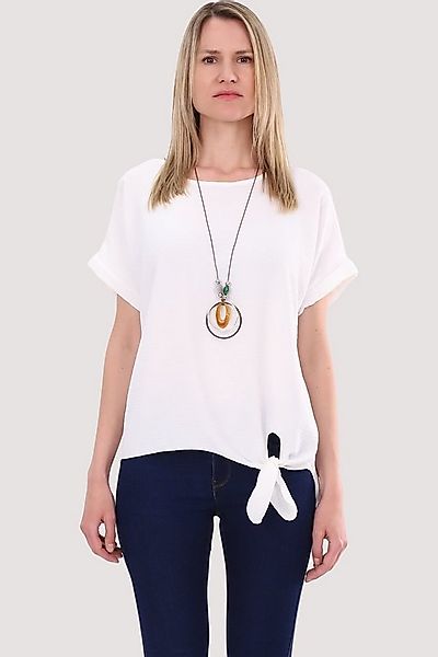 malito more than fashion Blusenshirt 10508 mit Bindeknoten und Kette Einhei günstig online kaufen