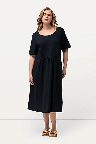 Ulla Popken Midikleid Jersey-Midikleid A-Linie Rundhals Halbarm günstig online kaufen