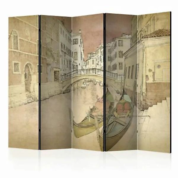 artgeist Paravent Gondolas in Venice II [Room Dividers] braun Gr. 225 x 172 günstig online kaufen