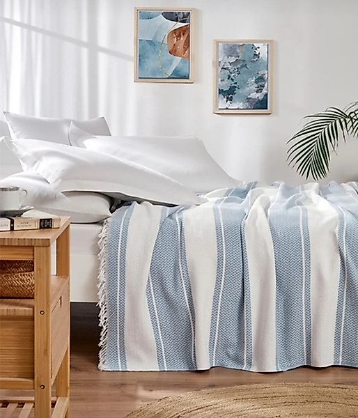 Wohndecke Wohndecke aus Biobaumwolle Stripe Handgewebt günstig online kaufen