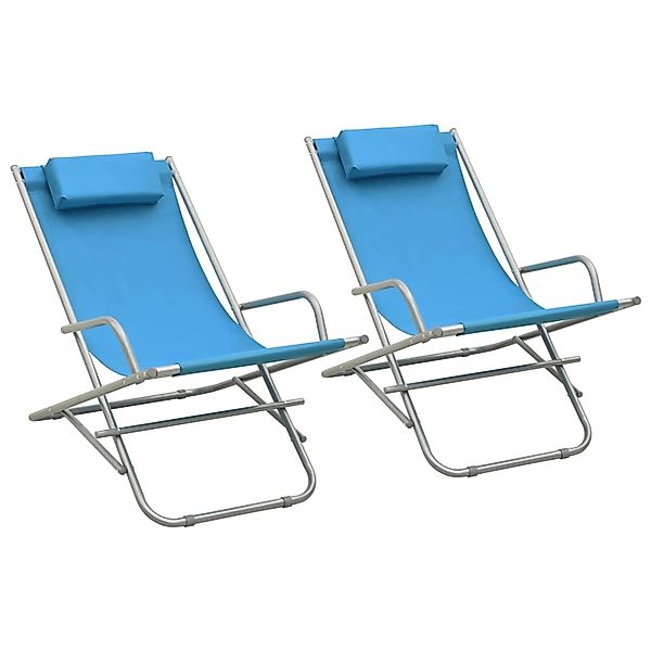 vidaXL Schaukelstühle 2 Stk. Stahl Blau günstig online kaufen