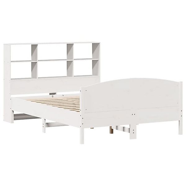 vidaXL Bett Massivholzbett mit Regal ohne Matratze Weiß 120x190 cm Kiefer günstig online kaufen