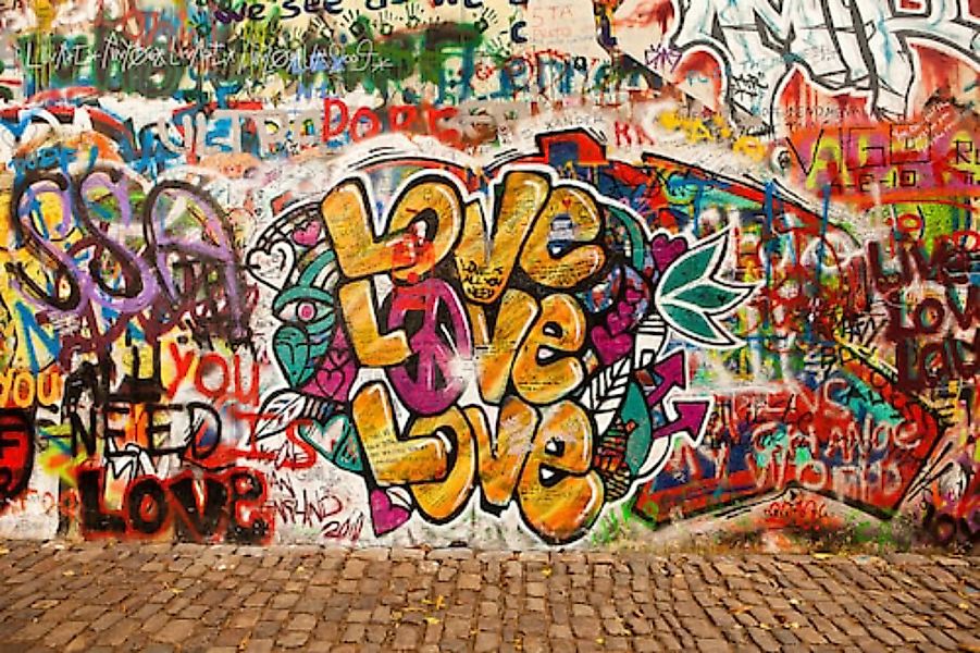 Papermoon Fototapete »Love Graffiti Wand« günstig online kaufen