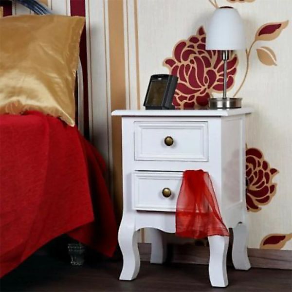 Mucola Nachttisch Nachtschrank Nachtkommode Schlafzimmerschrank Holz weiß b günstig online kaufen