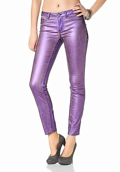 YESET Röhrenhose Damen Röhrenhose Hose Jeans Glanz Röhre Stretch lila 68618 günstig online kaufen