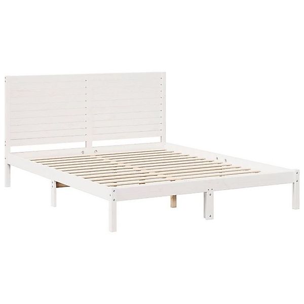 vidaXL Bett Massivholzbett Extra Lang ohne Matratze Weiß 160x210 cm günstig online kaufen