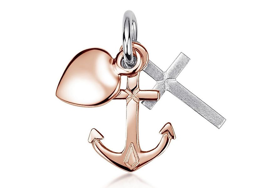 Materia Kettenanhänger Glaube Liebe Hoffnung bicolor KA-234, Aus 925 Sterli günstig online kaufen