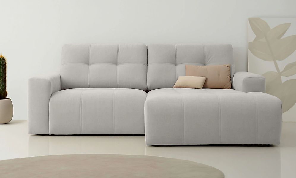 Home affaire Ecksofa "Turnon, Lounge-sofa, Breite 221 cm", Chenille, mit Kn günstig online kaufen