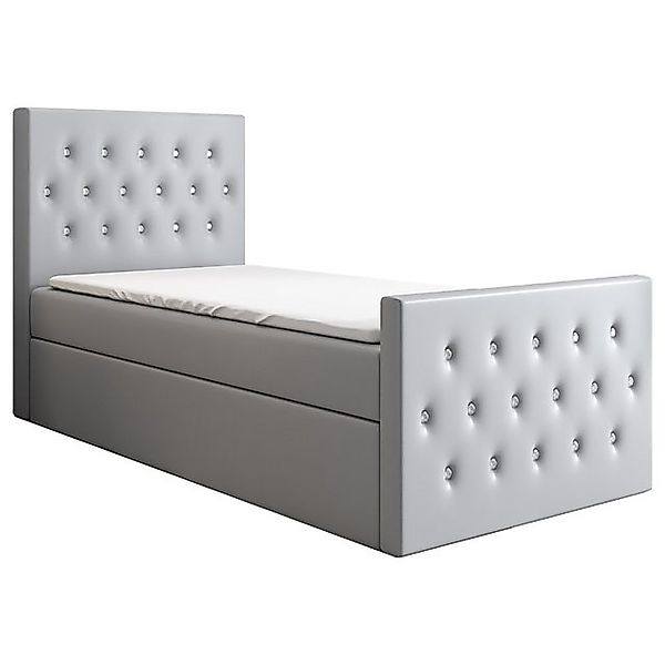 A&J MöbelLand GmbH Boxspringbett Einzelbett LILI mit Bettkasten, Topper und günstig online kaufen