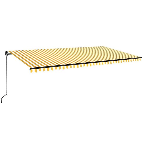 furnicato Markise Manuell Einziehbar 600x350 cm Gelb und Weiß günstig online kaufen