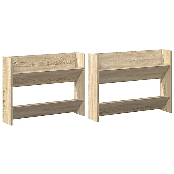 vidaXL Wand-Schuhschränke 2 Stk Sonoma-Eiche 80x18x60cm Holzwerkstoff 80674 günstig online kaufen