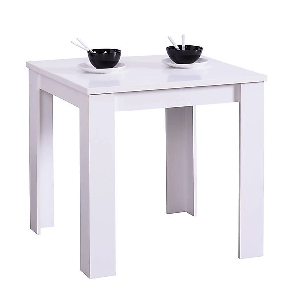 Homestyle4u Essgruppe mit 2 Polsterstühlen in Weiß und Grau 2370 günstig online kaufen