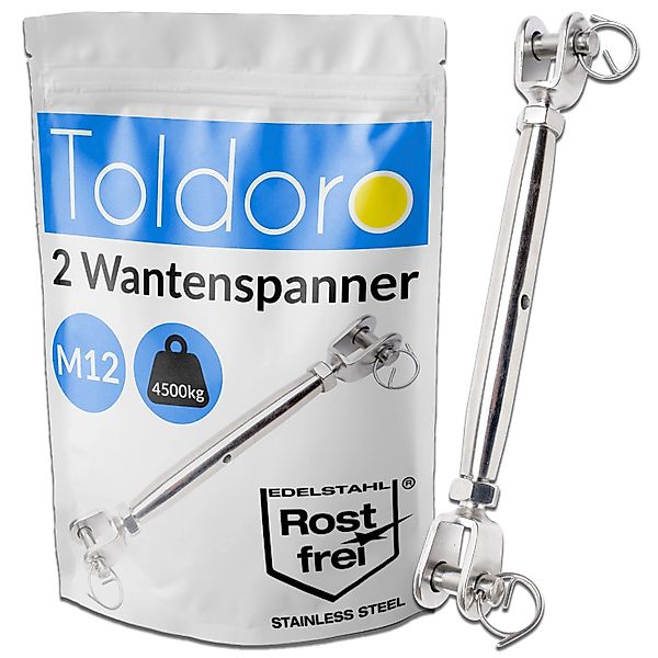 Toldoro 2 Stück M12 Wantenspanner Edelstahl Rostfrei V4A Sonnensegel Spanne günstig online kaufen