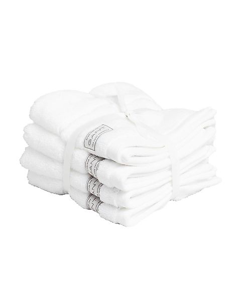 GANT Gästetuch, Organic Premium Towel, 4er Pack - 30x30 cm, Frottee Weiß günstig online kaufen