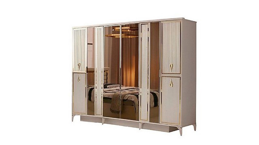 JVmoebel Kleiderschrank Rechteckig Beige Einfarbig Kleiderschrank Schlafzim günstig online kaufen