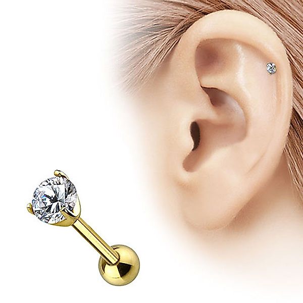 Taffstyle Piercing-Set Echt 585 Gold Tragus günstig online kaufen