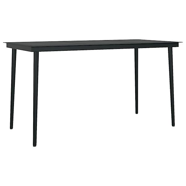 vidaXL Garten-Esstisch Schwarz 140x70x74 cm Stahl und Glas 318750 günstig online kaufen
