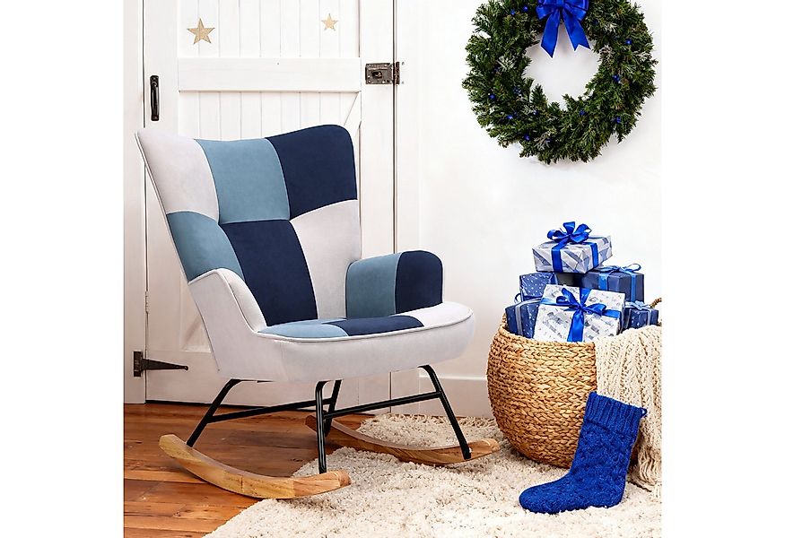 HomeMiYN Schaukelstuhl HOMEMiYN Schaukelstuhl Wohnzimmer mit Metallgestell günstig online kaufen