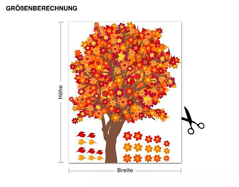Wandtattoo Baum Blütenbaum orange günstig online kaufen