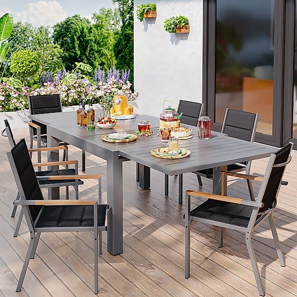 HOMALL Gartentisch Gartenanbautisch 80/160 cm,ausziehbarer Aluminiumtisch günstig online kaufen