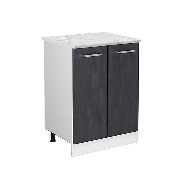 Vicco Küchenunterschrank R-Line Küchenkommode Schwarz Beton/Weiß 60 cm AP M günstig online kaufen
