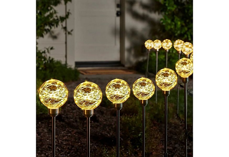 Salcar LED Solarleuchte 4er Set LED Solarleuchte Kugelerdspiess LED Kugel G günstig online kaufen