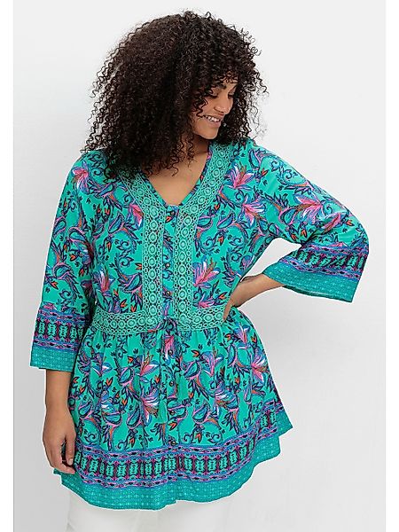 sheego by Joe Browns Longbluse "Große Größen", im Boho-Stil, mit Trompetenä günstig online kaufen