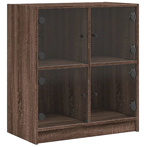 vidaXL Beistellschrank mit Glastüren Braun Eichen-Optik 68x37x75,5 cm 83638 günstig online kaufen
