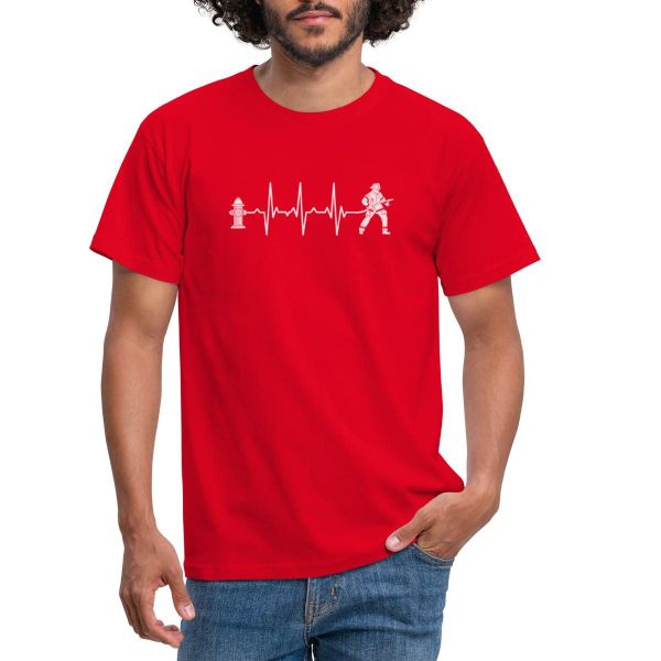 Spreadshirt T-Shirt Feuerwehrmann Feuerwehr Geschenk Herzschlag günstig online kaufen