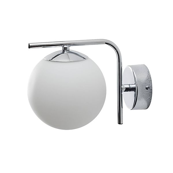 Wandleuchte Aurora, chromfarben, Glas, 17 cm, Kugel, E14 günstig online kaufen