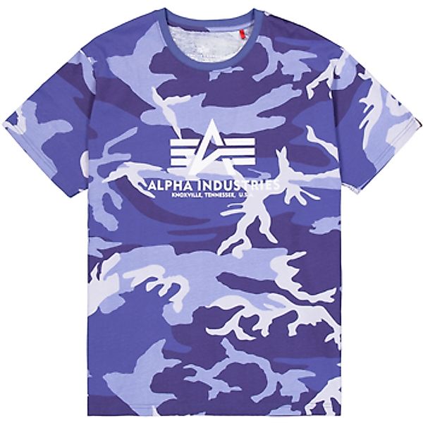 Alpha Industries  T-Shirts & Poloshirts Basic T-Shirt BL Camo PP - night pu günstig online kaufen