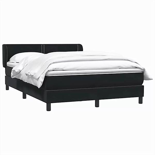 vidaXL Bett Boxspringbett mit Matratze Schwarz 140x210 cm Samt günstig online kaufen