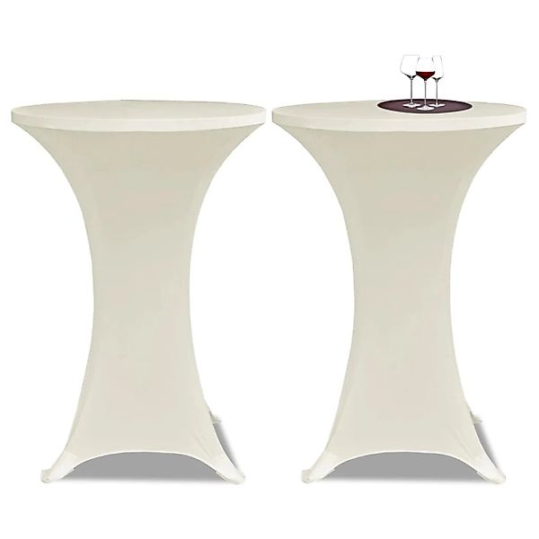 vidaXL 2 x Tischhusse für Stehtisch Stretchhusse Ø70 cm Cremefarben günstig online kaufen