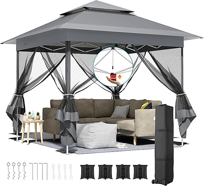TLGREEN Faltpavillon 3,3x3,3 mit 4 Moskitonetz günstig online kaufen