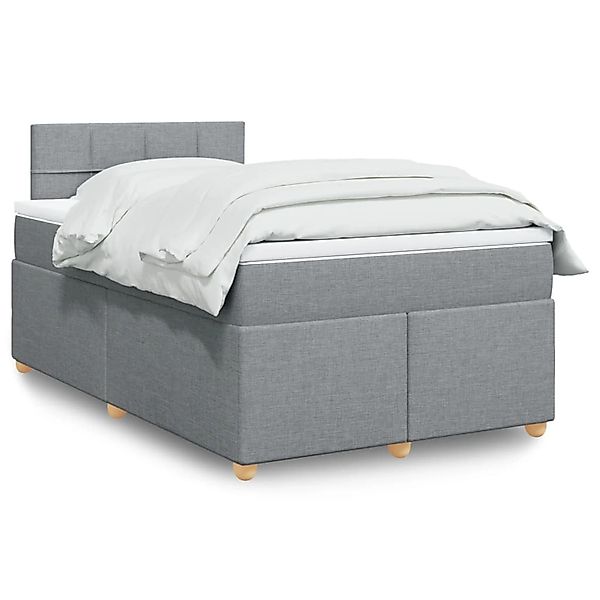 vidaXL Boxspringbett mit Matratze Hellgrau 120x200 cm Stoff 3288947 günstig online kaufen