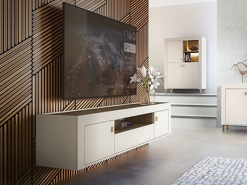 Compleo TV-Schrank hängendes TV-Möbel, zwei Türen, Lowboard mit Schublade T günstig online kaufen