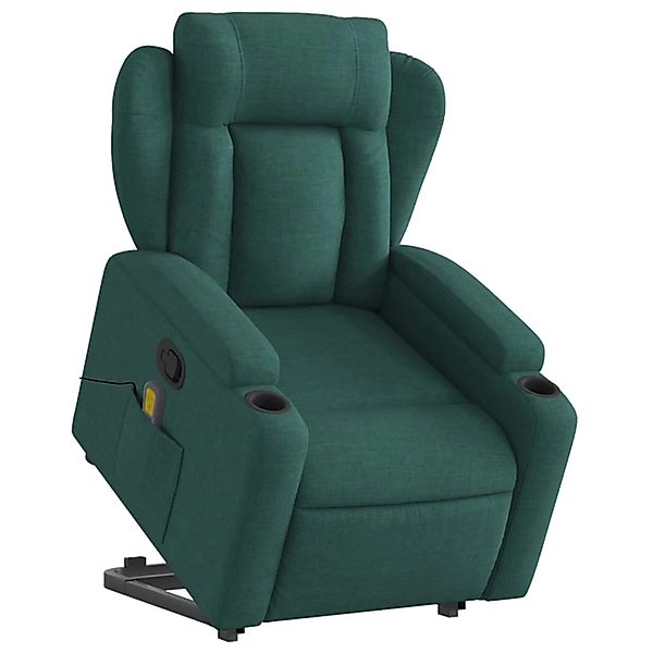 vidaXL Sessel Massagesessel mit Aufstehhilfe Dunkelgrün günstig online kaufen