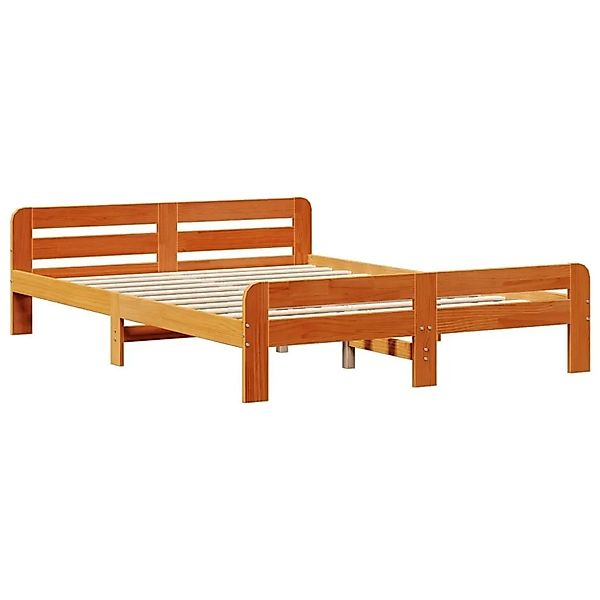 vidaXL Massivholzbett ohne Matratze Wachsbraun 150x200 cm Kiefernholz 85547 günstig online kaufen