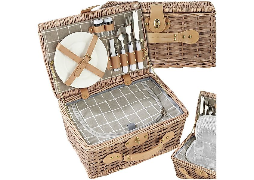 tectake Picknickkorb Ausflugstasche Langeoog für 2 Personen, mit Kühlfach & günstig online kaufen