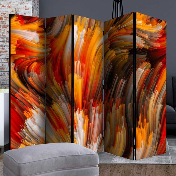 Paravent Trennwand in Bunt abstraktem Pinselstrich Muster günstig online kaufen