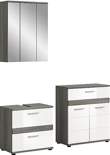 welltime Badmöbel-Set "LUCCA, 3-teilig, TOPSELLER, hochwertige MDF Front" S günstig online kaufen
