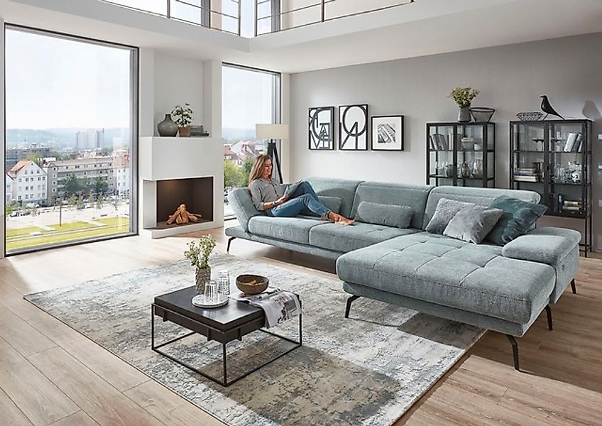 Die PlanBar Ecksofa »MP-IN20126 L-Form mit Federkern-Polsterung«, mit Kopft günstig online kaufen
