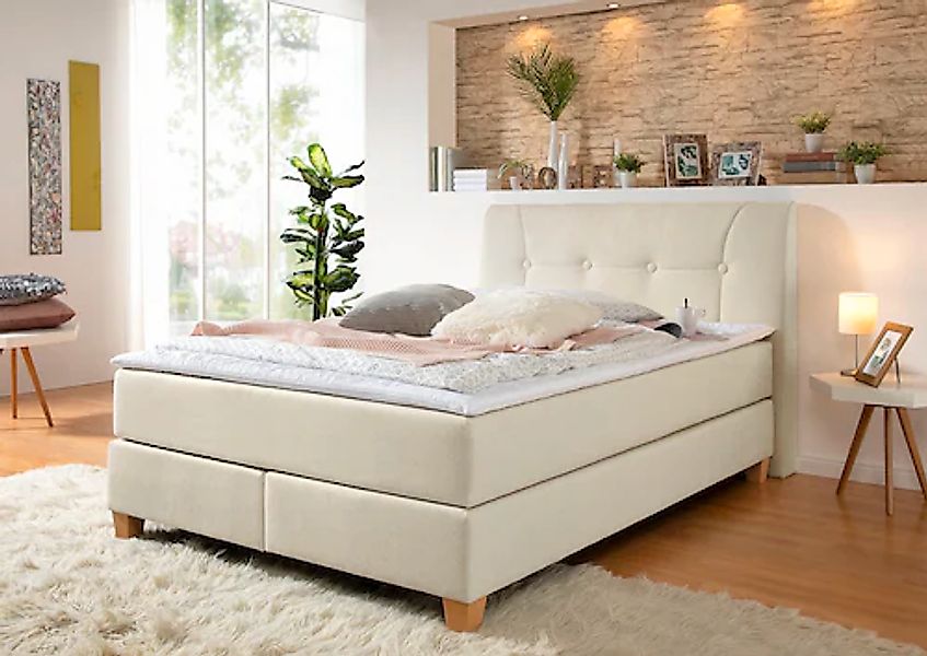 Home affaire Boxspringbett "Calloway", inkl. Topper, XXL-Ausführung, in 4 F günstig online kaufen