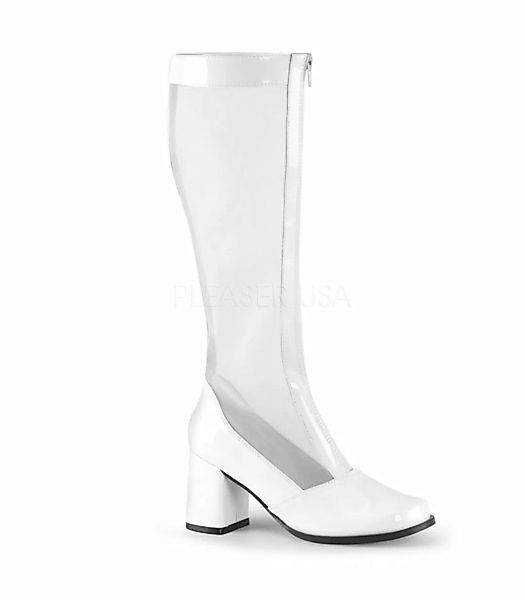 Netz Stiefel GOGO-307 - Lack Weiß (Schuhgröße: EUR 46) günstig online kaufen