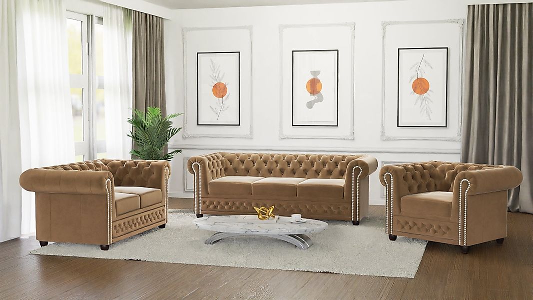S-Style Möbel Polstergarnitur Chesterfield Lena mit günstig online kaufen