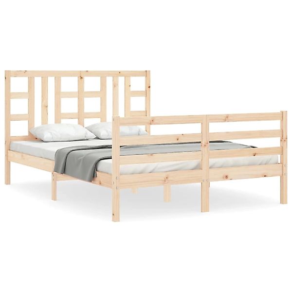 vidaXL Massivholzbett mit Kopfteil 140x190 cm1934461 günstig online kaufen