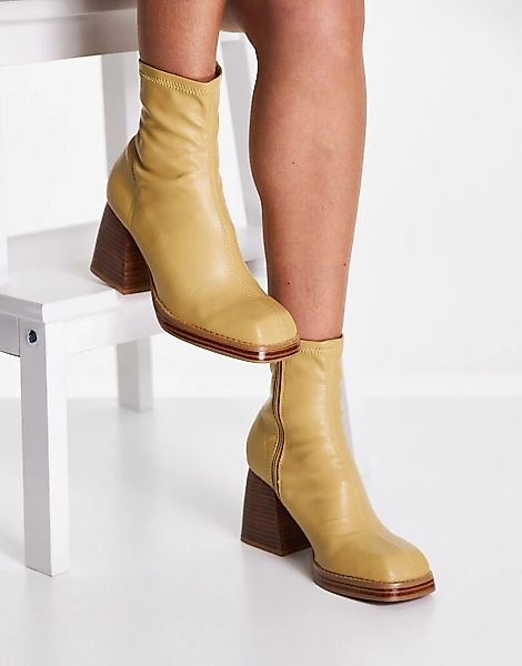 ASOS DESIGN – Ratio – Sock Boots in Sand mit eckiger Zehenpartie-Neutral günstig online kaufen