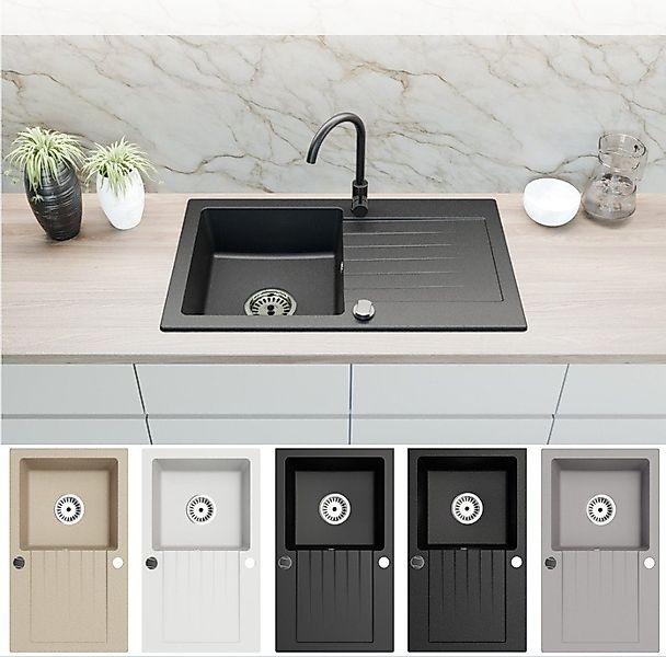 Faizee Home Granitspüle Granitspüle Küchenspüle Granit Siphon Einbauspüle S günstig online kaufen